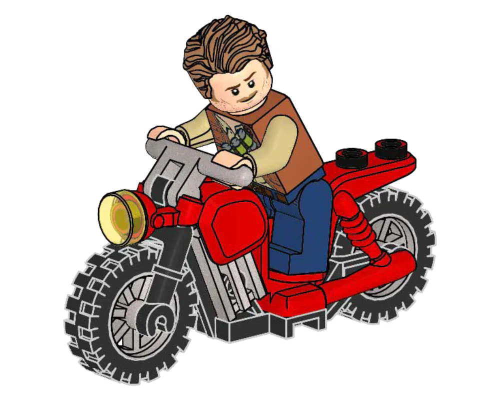 Owen Grady and Red Motorbike