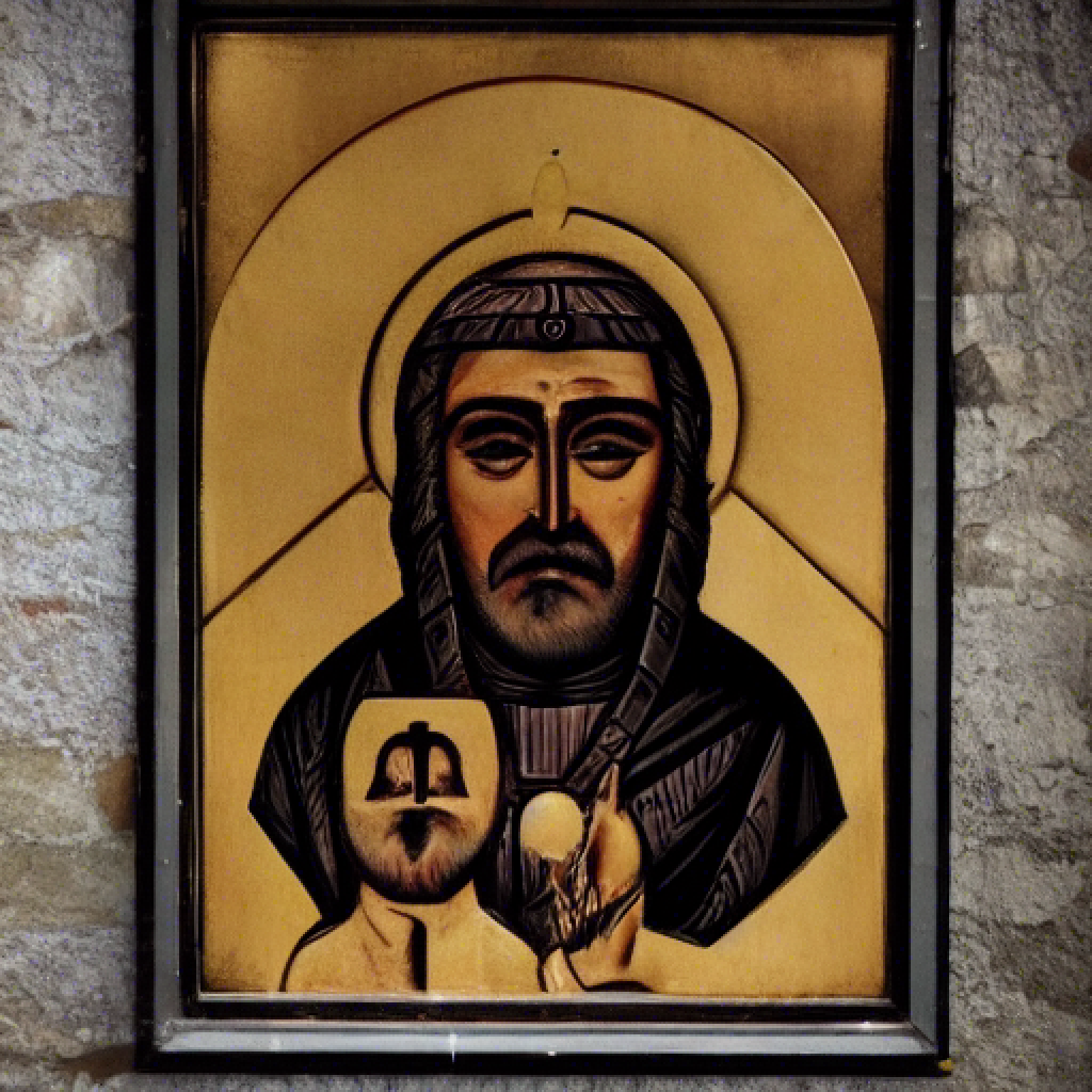 Dieu selon l'IA. Première image générée par DiffusionBee à la requête "god". J'ai l'impression de reconnaître des éléments provenant de beaucoup de cultures, notamment asiatiques, signe que l'IA n'est pas biaisée par la représentation traditionnelle du dieu chrétien. J'ai beaucoup de mal à identifier les éléments en bas de l'image par contre. VQpLcg