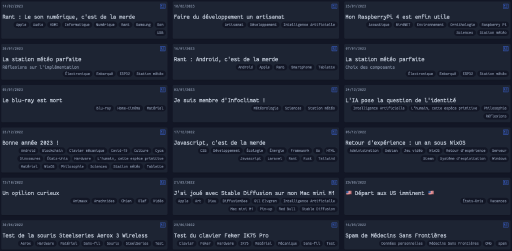 ...et celle des articles non plus tAd2tY