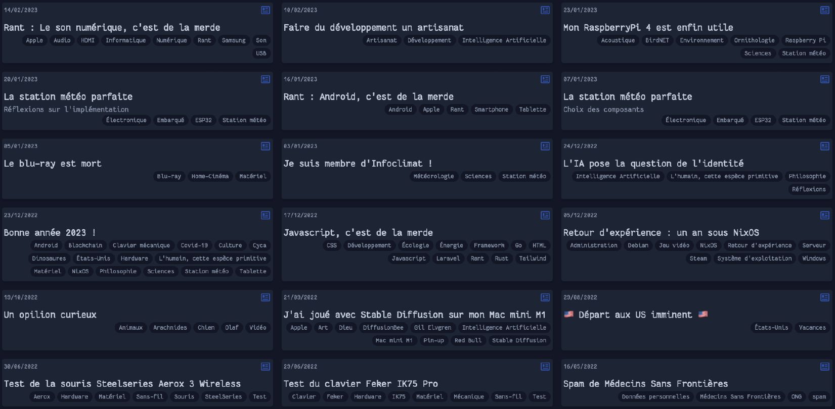 ...et celle des articles non plus tAd2tY