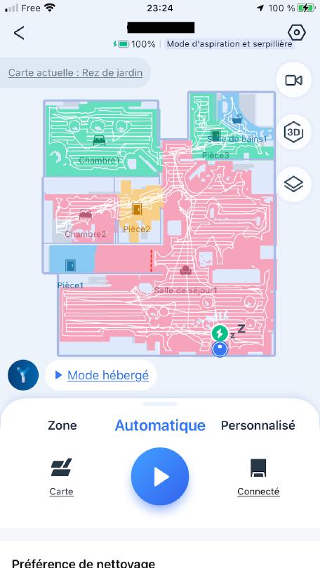 Cartographie de la maison après un cycle de nettoyage, on peut voir par où est passé (ou pas) le robot g1zqYC