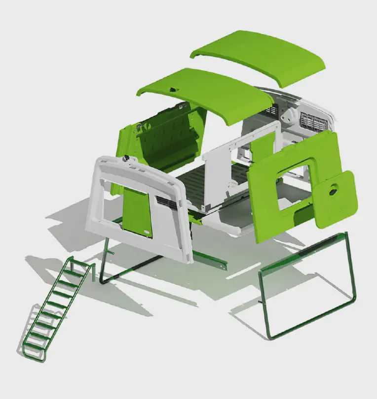 Vue éclatée du poulailler © Omlet vHa4Pv