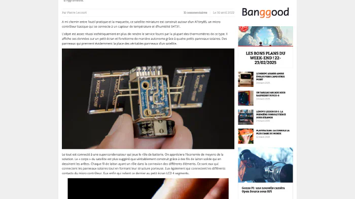 Image de couverture pour Un satellite miniature pour connaitre votre météo perso ?