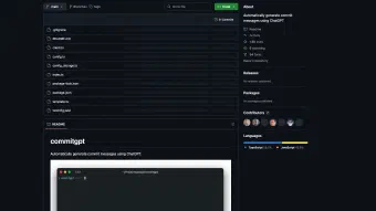 Image de couverture pour GitHub - RomanHotsiy/commitgpt: Automatically generate commit messages using ChatGPT