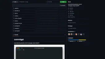 Image de couverture pour GitHub - RomanHotsiy/commitgpt: Automatically generate commit messages using ChatGPT
