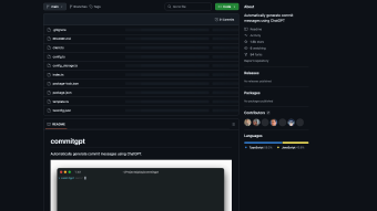 Image de couverture pour GitHub - RomanHotsiy/commitgpt: Automatically generate commit messages using ChatGPT