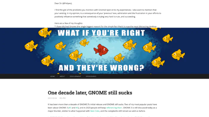 Image de couverture pour One decade later, GNOME still sucks | Felipe Contreras