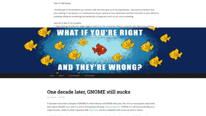 Image de couverture pour One decade later, GNOME still sucks | Felipe Contreras