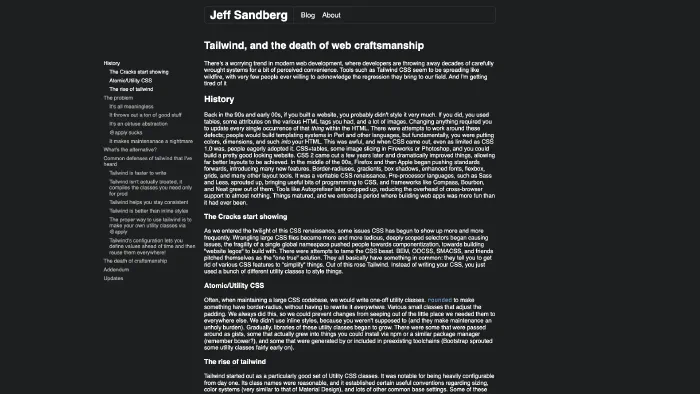Image de couverture pour Tailwind, and the death of web craftsmanship • pdx.su