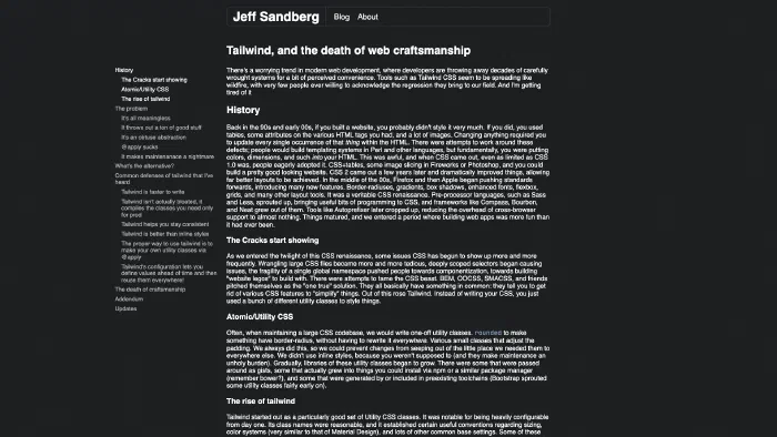 Image de couverture pour Tailwind, and the death of web craftsmanship • pdx.su