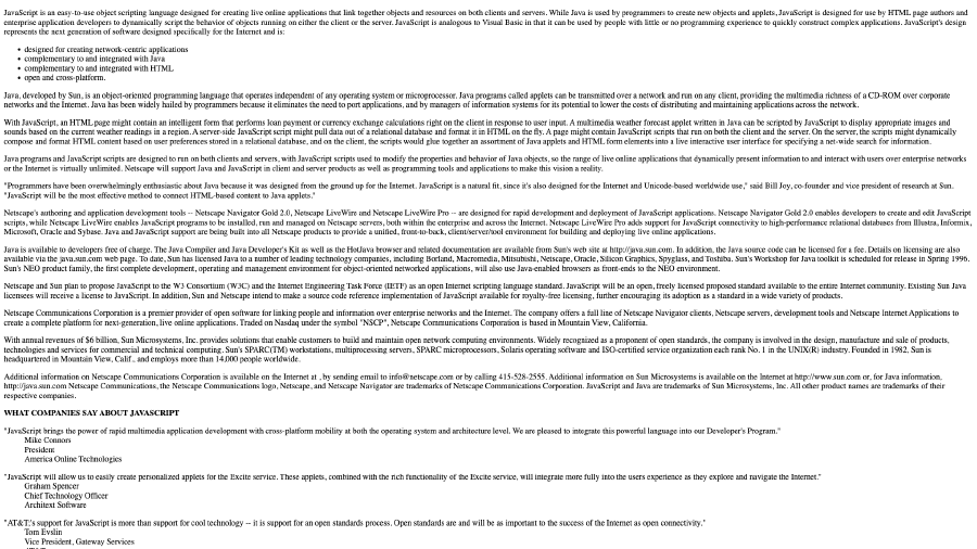 Image de couverture pour Netscape and Sun Microsystems today announced JavaScript