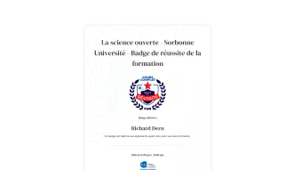 Image de couverture pour La science ouverte - Sorbonne Université - Badge de réussite de la formation