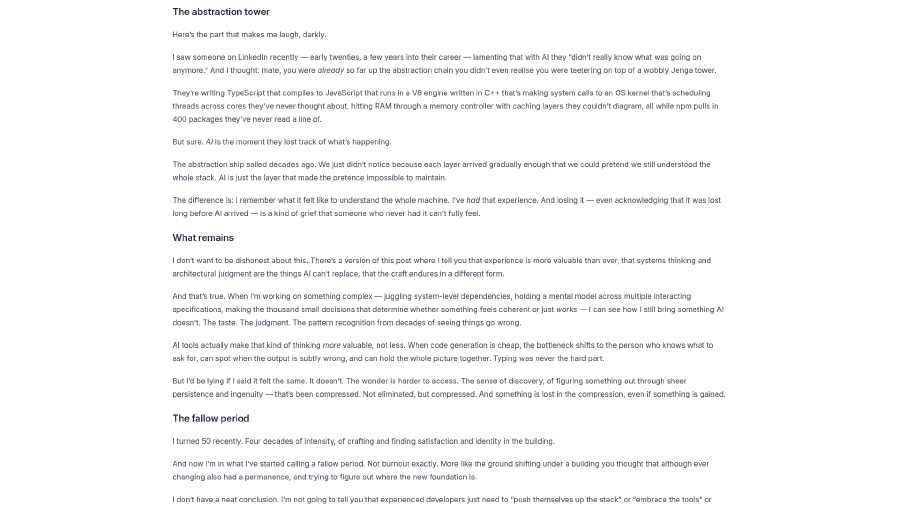 Image de couverture pour I Started Programming When I Was 7. I'm 50 Now, and the Thing I Loved Has Changed | James Randall