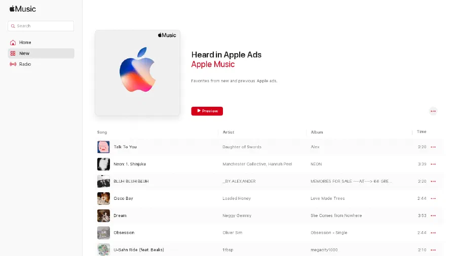 Image de couverture pour Heard in Apple Ads - Playlist - Apple Music