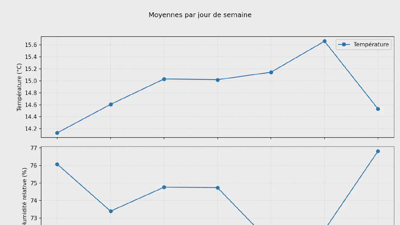 Profils moyens par jour de semaine