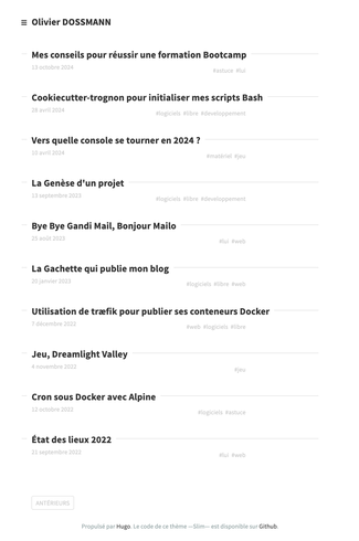 Couverture de Olivier DOSSMANN · Olivier DOSSMANN