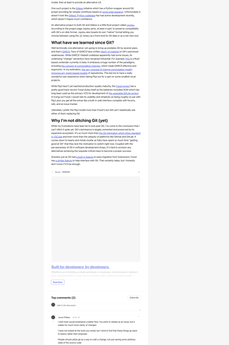 Couverture de Is it time to look past Git? - DEV Community